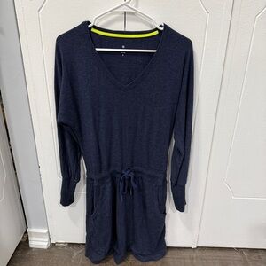 Athleta Blue Soft Stretchy Long Sleeve Dress